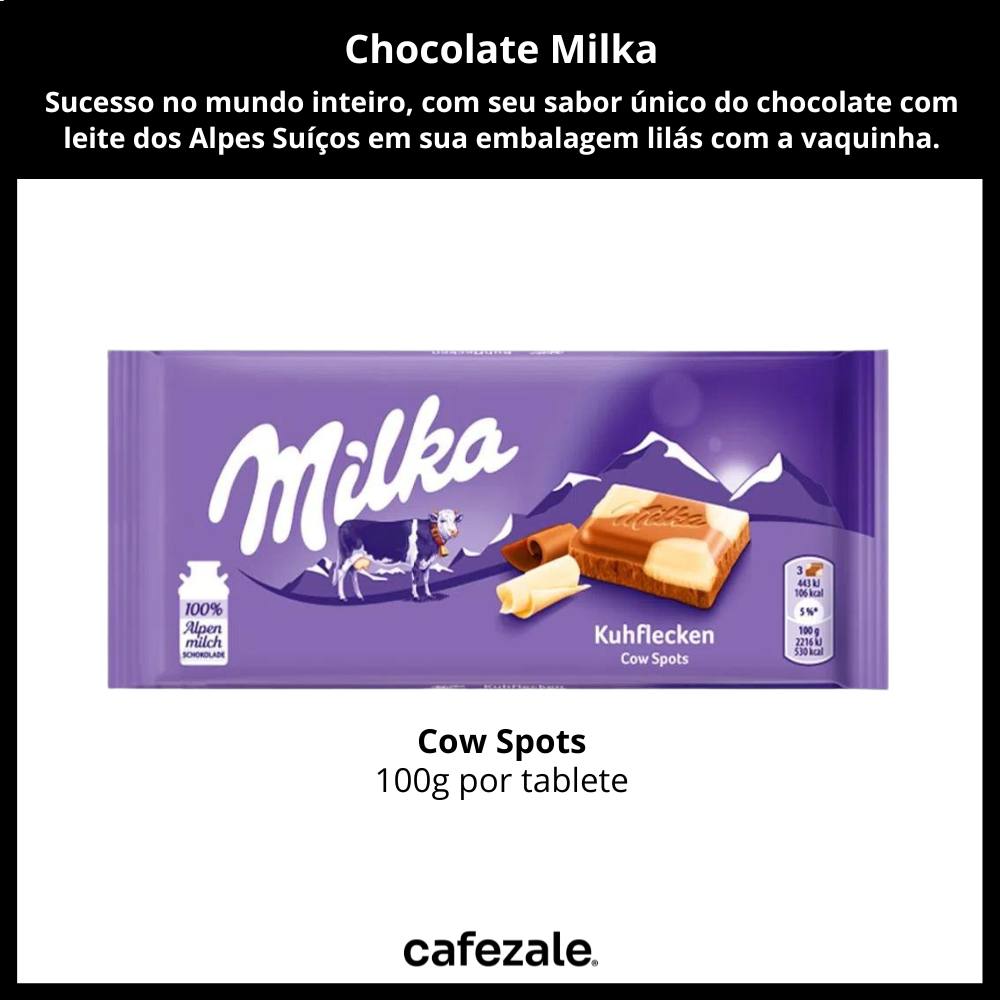 Chocolate Milka, Cow Spots, Barra 100g