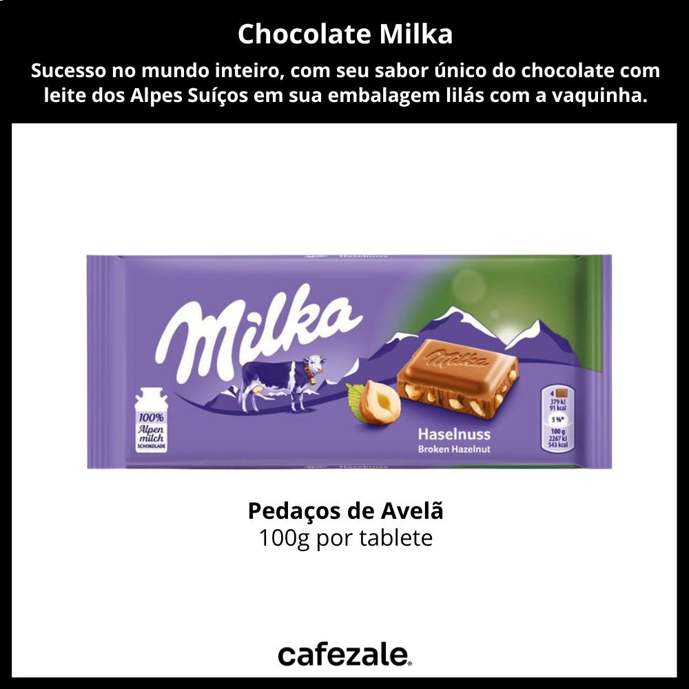 Chocolate Milka, Pedaços de Avelã, Barra 100g