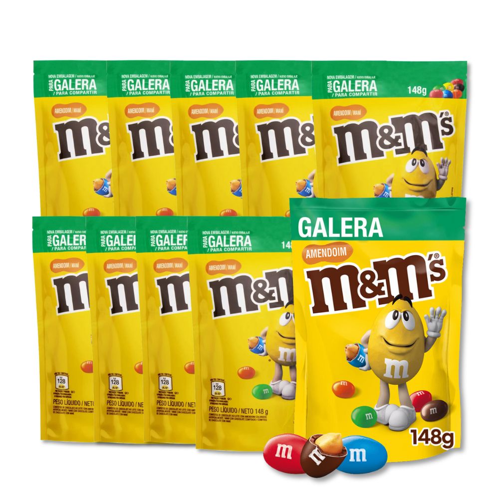 M&amp;Ms Amendoim e Chocolate Mars Kit 10 unidades de 148g