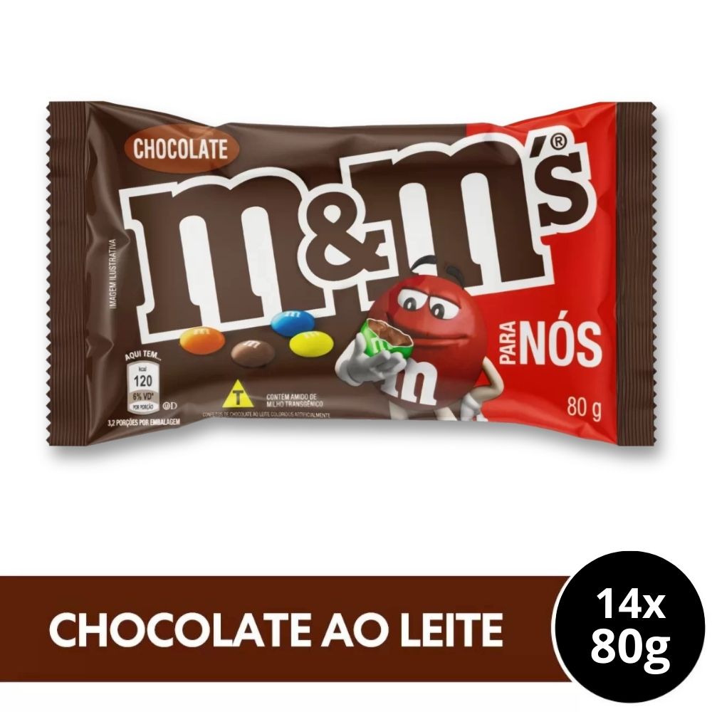M&amp;Ms Chocolate ao Leite Mars Kit 14 unidades de 80g