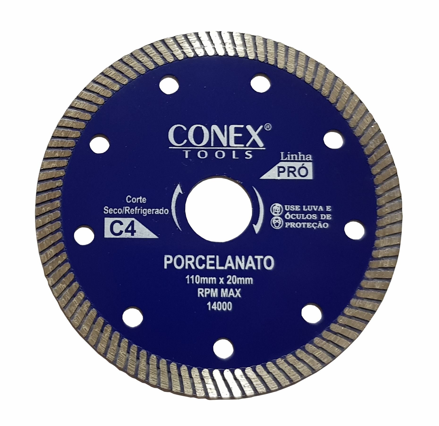 Disco Diamantado para Porcelanato 110mm Conex Pró - Kit com 2 Unidades