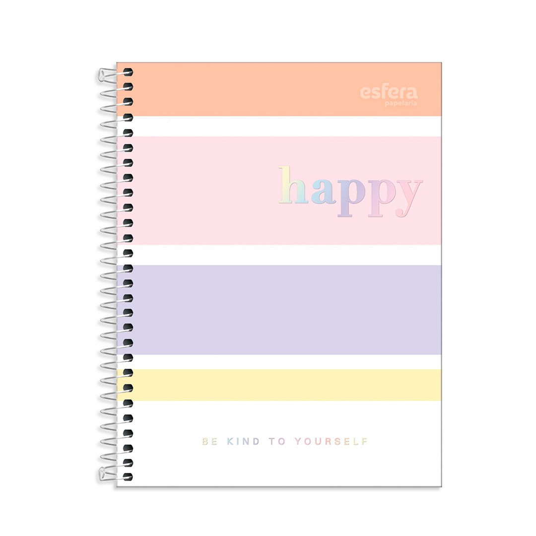 Caderno Colegial Happy Color 1 Matéria 80 Folhas TILIBRA