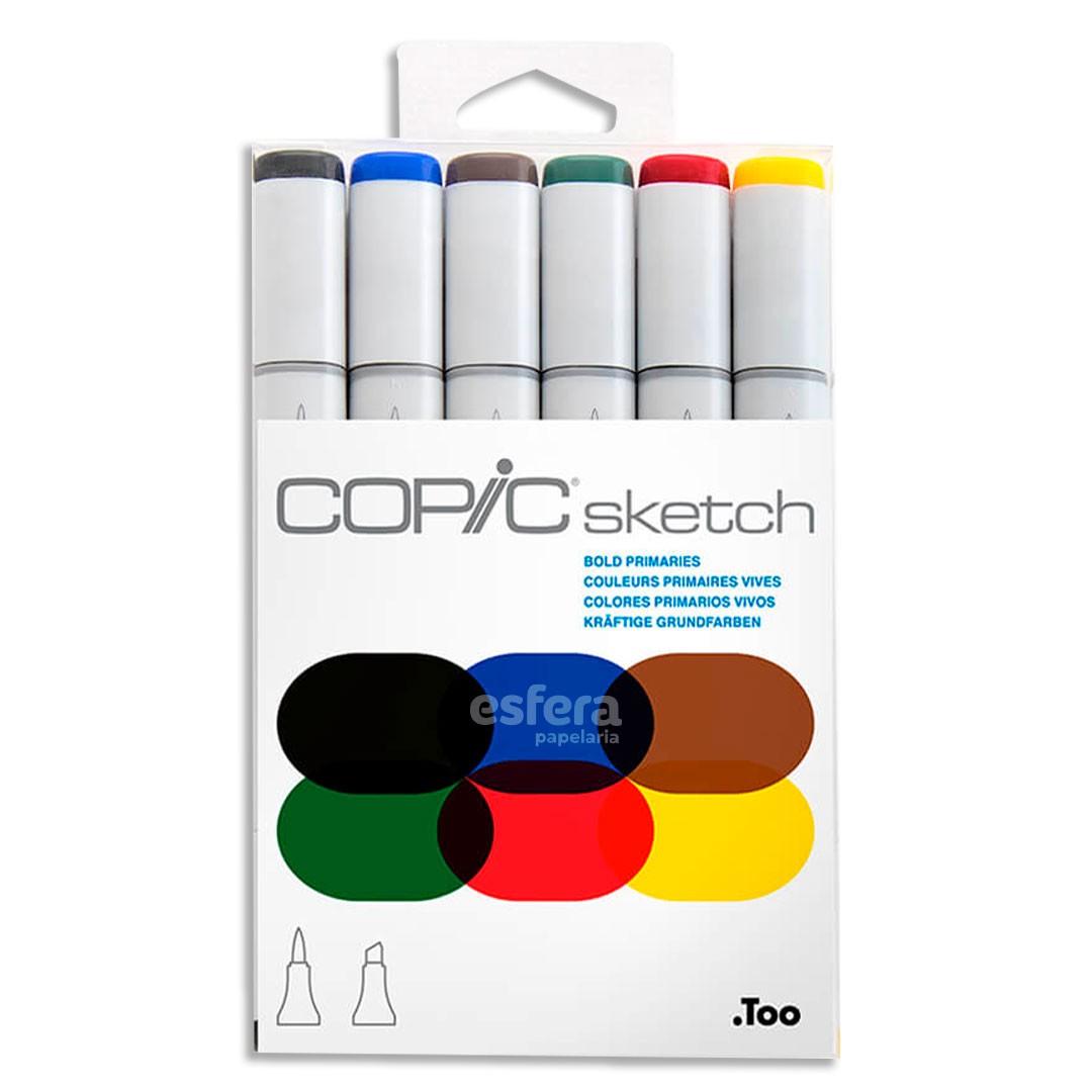 Kit Copic Sketch com 6 Cores Bold Primaries
