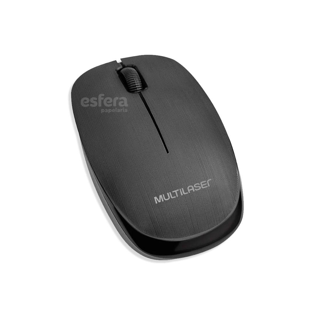 Mouse Sem Fio 2.4 ghz 1200 DPI Preto USB MULTILASER
