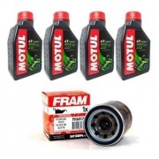 Kit Troca Oleo + Filtro Fram Honda Cb 650f Motul 5000 10w30