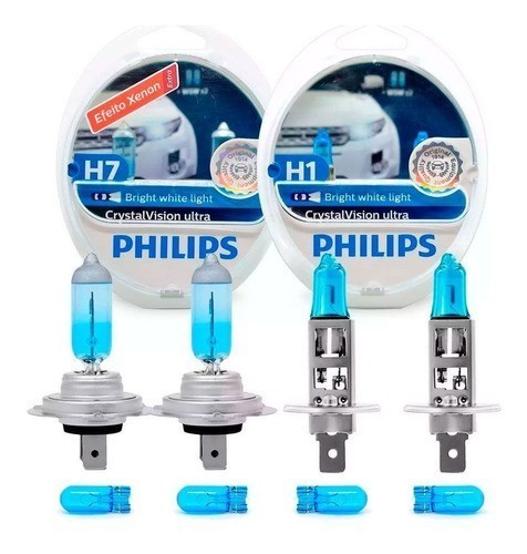 Kit Lâmpadas Philips H7 + H1 Crystal Vision Ultra 4300k