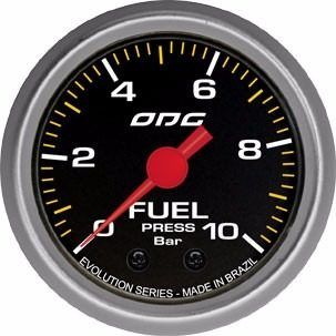 Manômetro Odg Evolution Pressão Combustivel Fuel 10 Bar 52mm