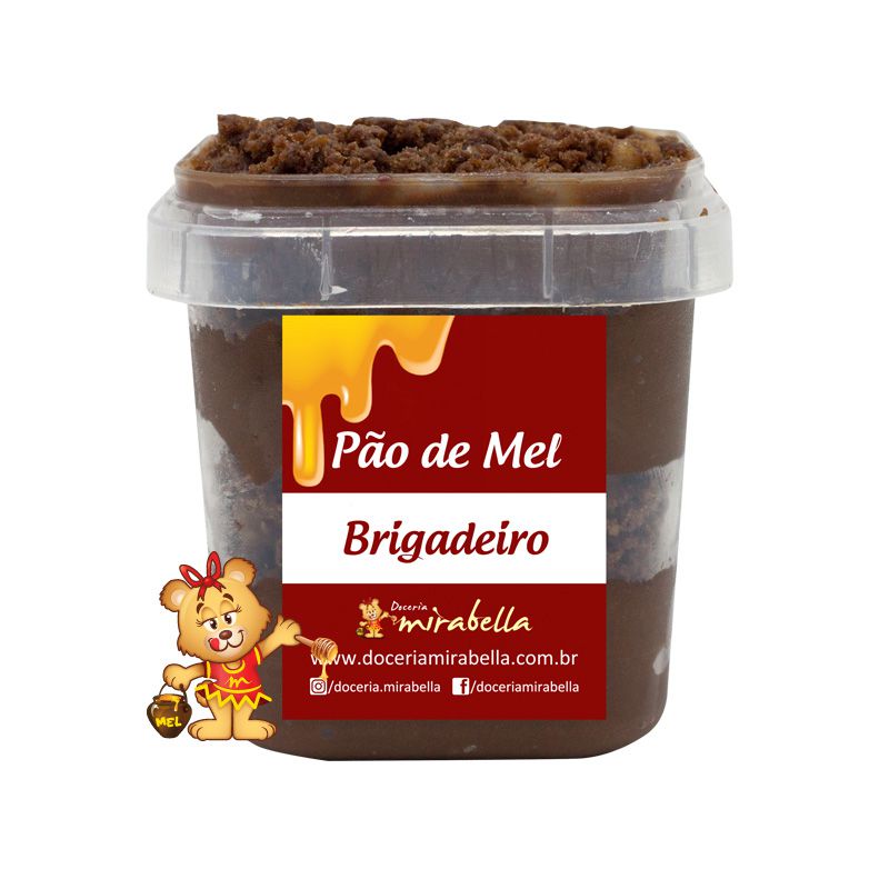 Pão de Mel no Pote - Brigadeiro  - www.doceriamirabella.com.br