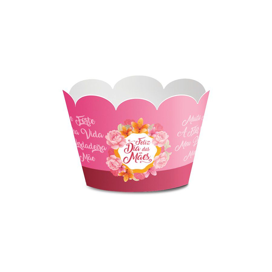 Wrapper para Mini Cupcake Dia das Mães - 12 unidades  - www.doceriamirabella.com.br