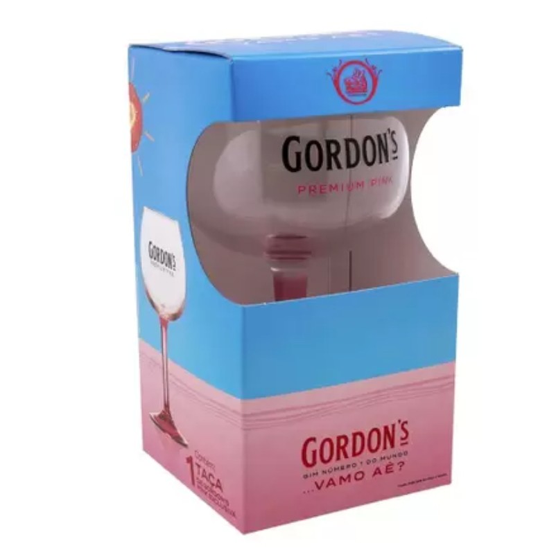 Taça para gin 600ml com pé rosa Gordon Globimport