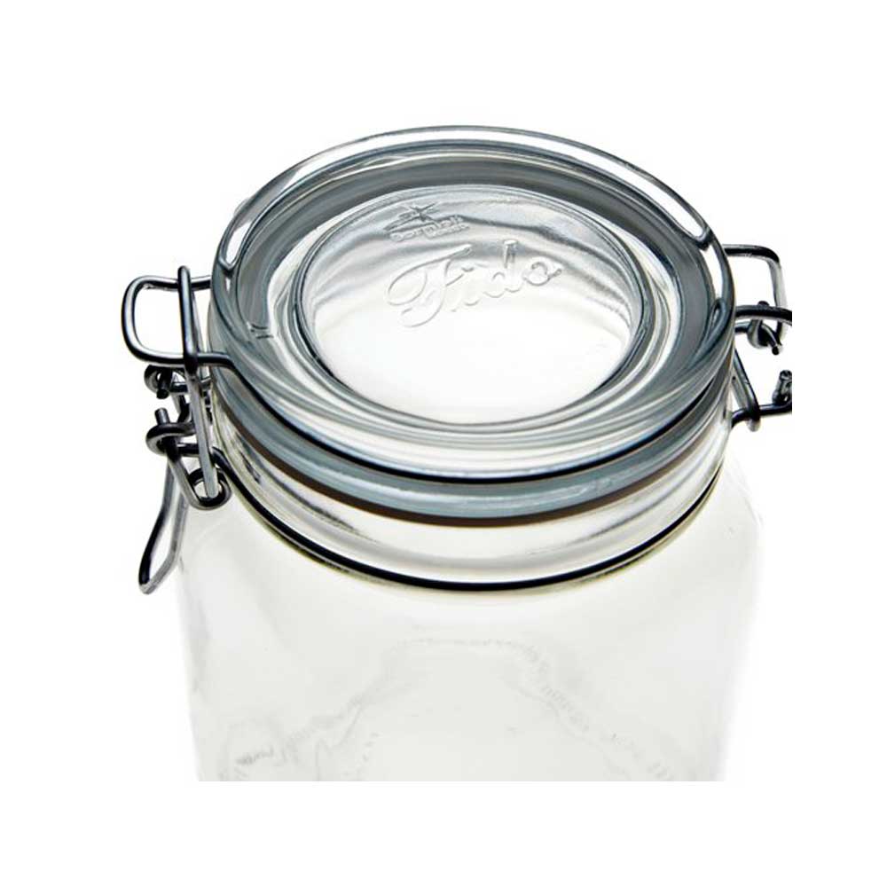 3 Potes de vidro 750ml Fido Rocco Bormioli hermético transparente com tampa para armazenamento de alimentos