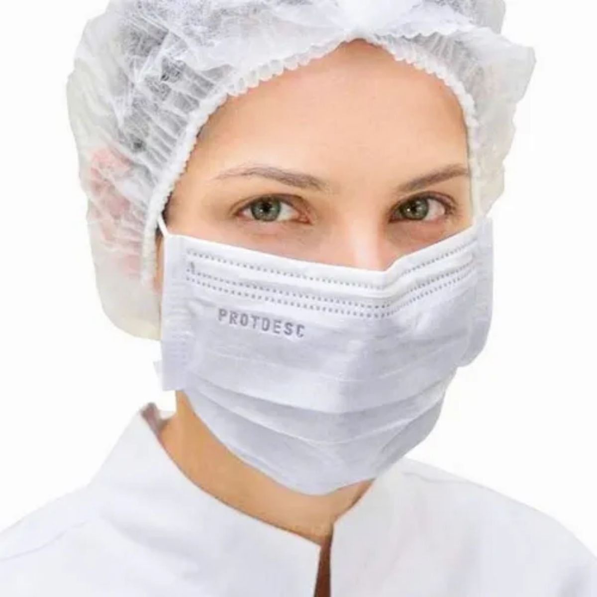 Kit Máxima Proteção Máscaras Branca, Aventais 20 gramas e Toucas