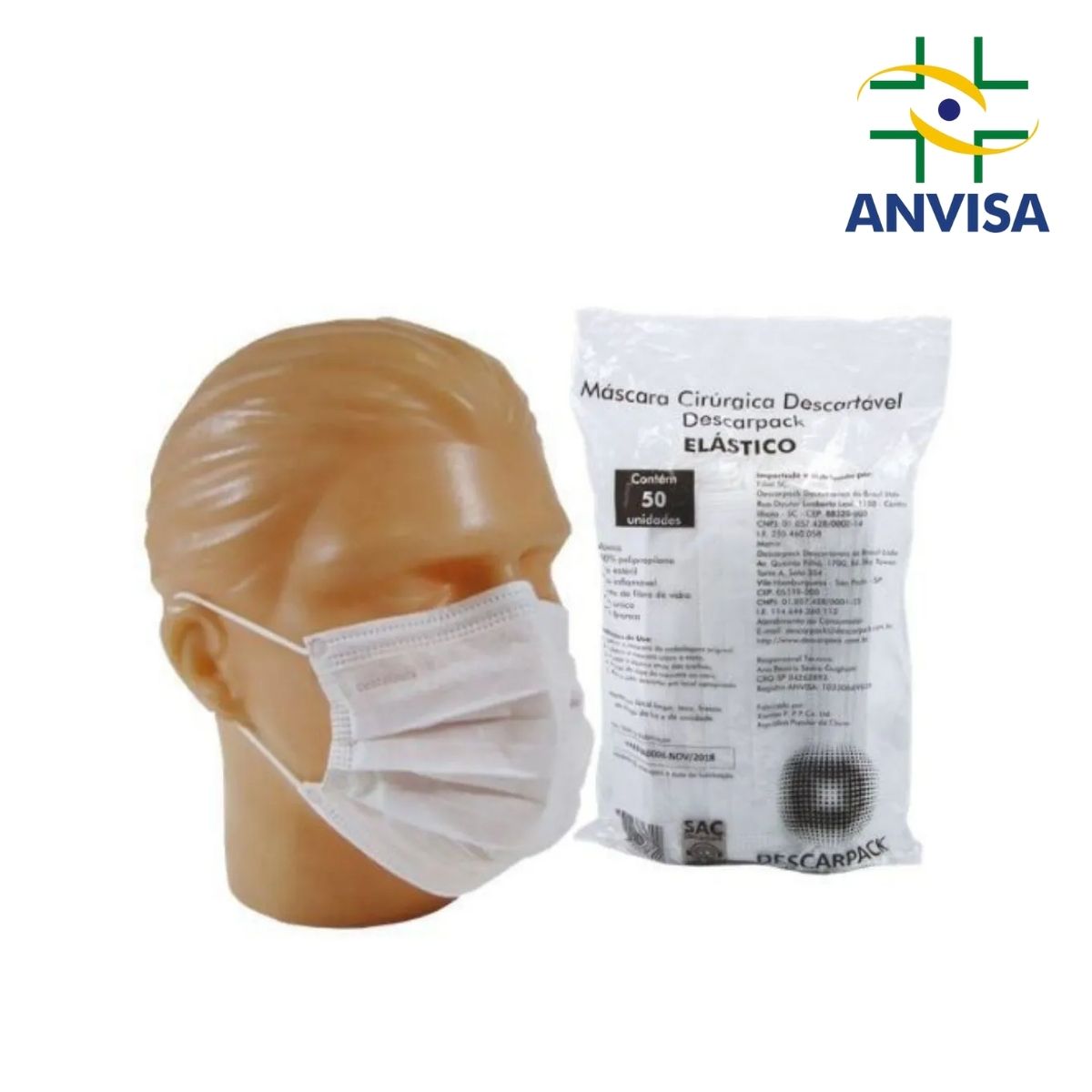 Máscara Descartável Com Elástico Tripla Proteção 600 Unidades