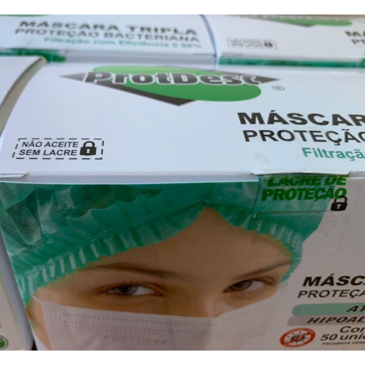 Mascara Descartável Rosa tripla camada Original 1000 unidades