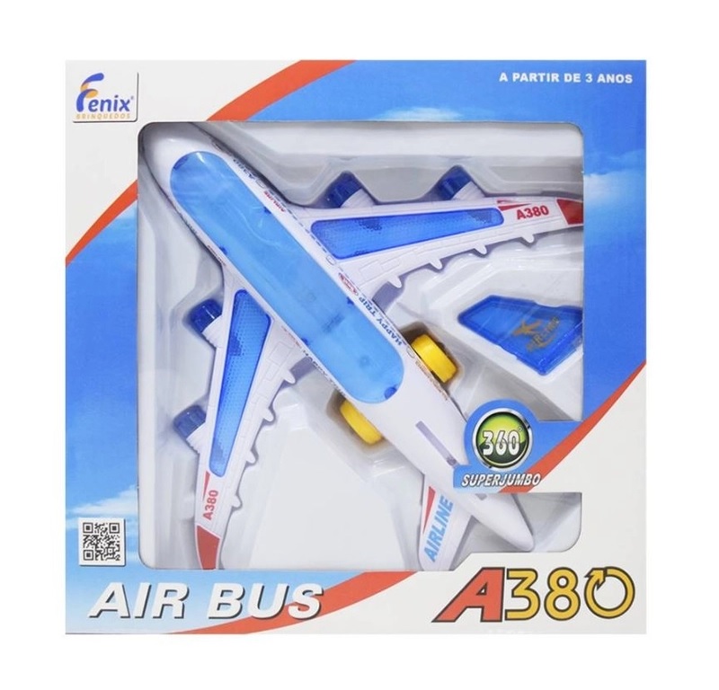Avião Air Bus Super Jumbo com Luz e Som - Fenix Brinquedos