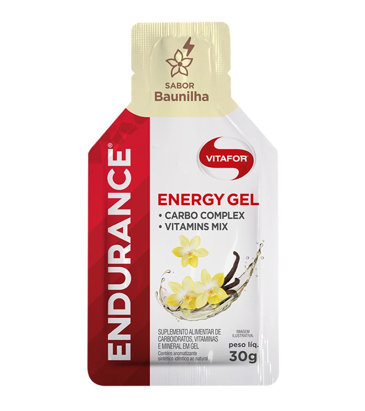 Endurance Energy Gel Sabor Baunilha Caixa com 12 Sachês 30g cada - Vitafor