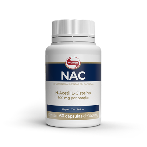 NAC N-Acetil L-Cisteína 600mg por porção 60 Cápsulas - Vitafor