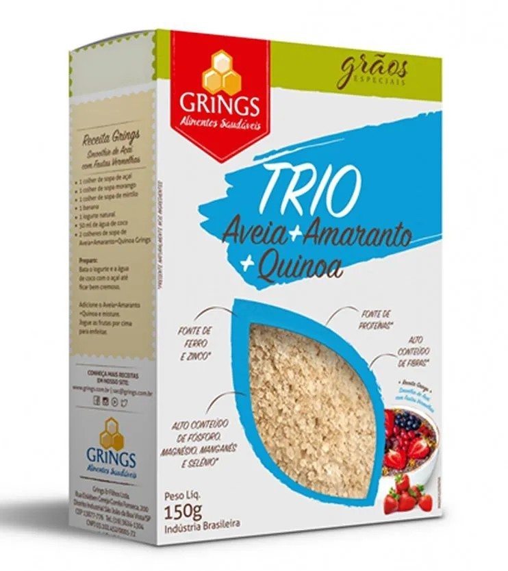 Trio Aveia + Amaranto + Quinoa 150g - Grings Alimentos Saudáveis