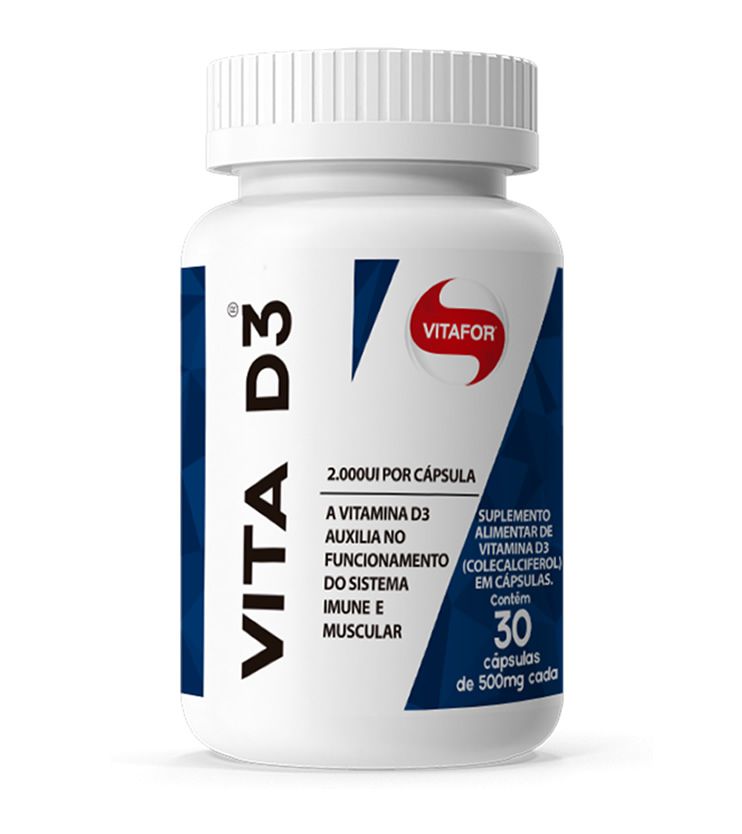 Vitamina D - Vita D3 2000UI 30 Cápsulas - Vitafor