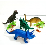 Brinquedo Dinossauros de Borracha - Kit c/ 4 acessórios