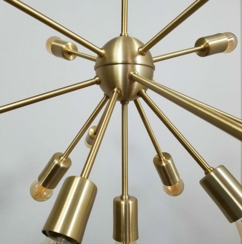 Pendente Moderno Sputnik Atom Dourado 40Ø 13xE27