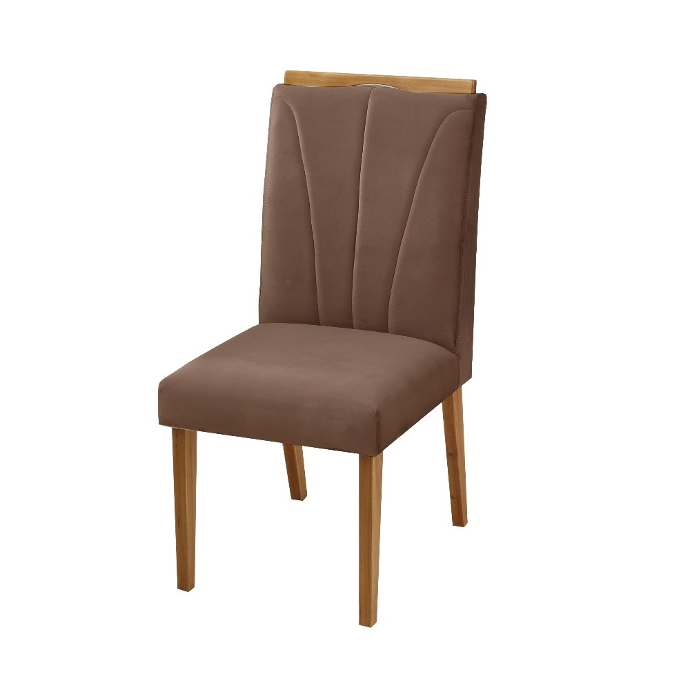 Conjunto 02 Cadeiras Ametista Madeira Marrom - Imperial Decor