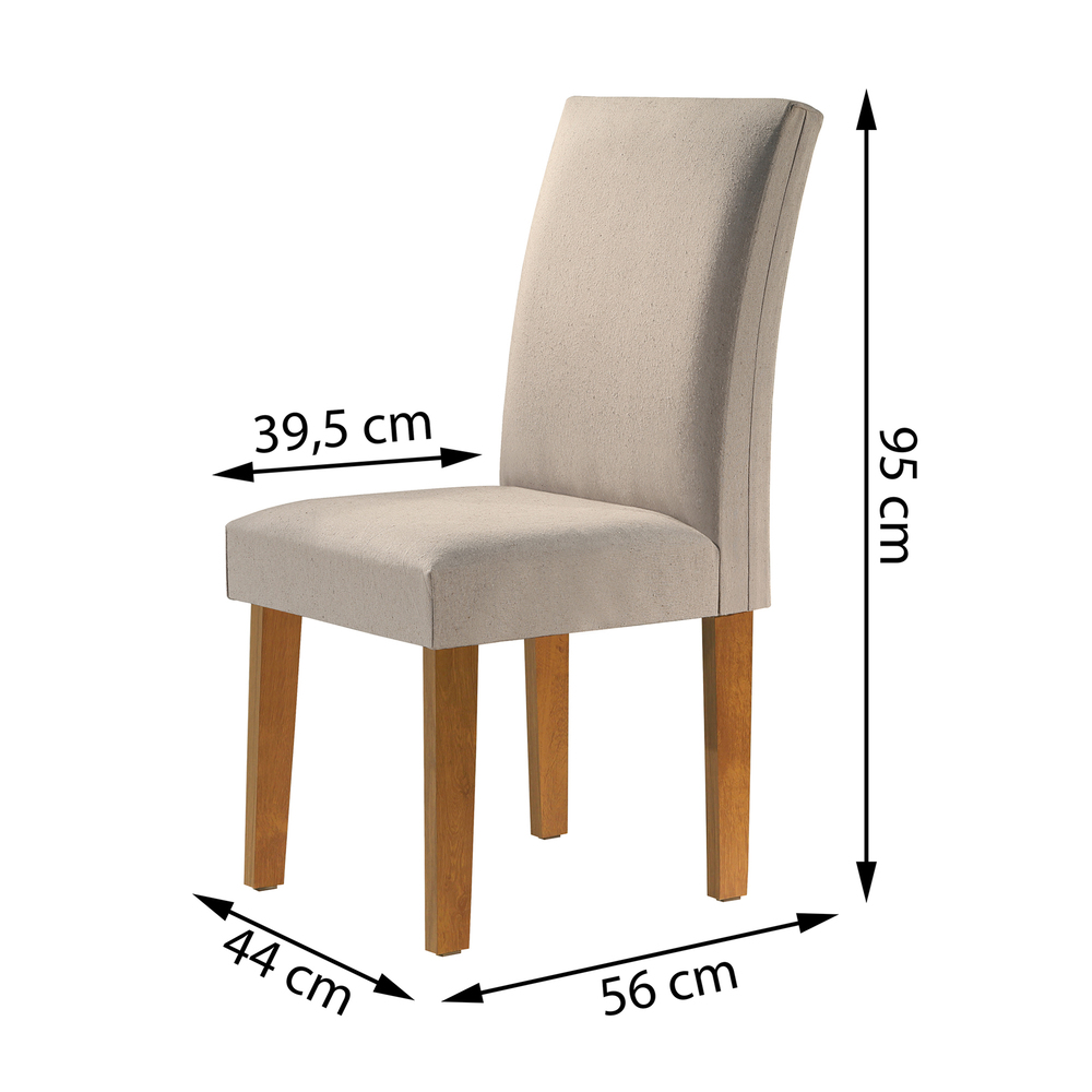 Conjunto 2 Cadeira Classic  - Ype/Linho - Cel Móveis
