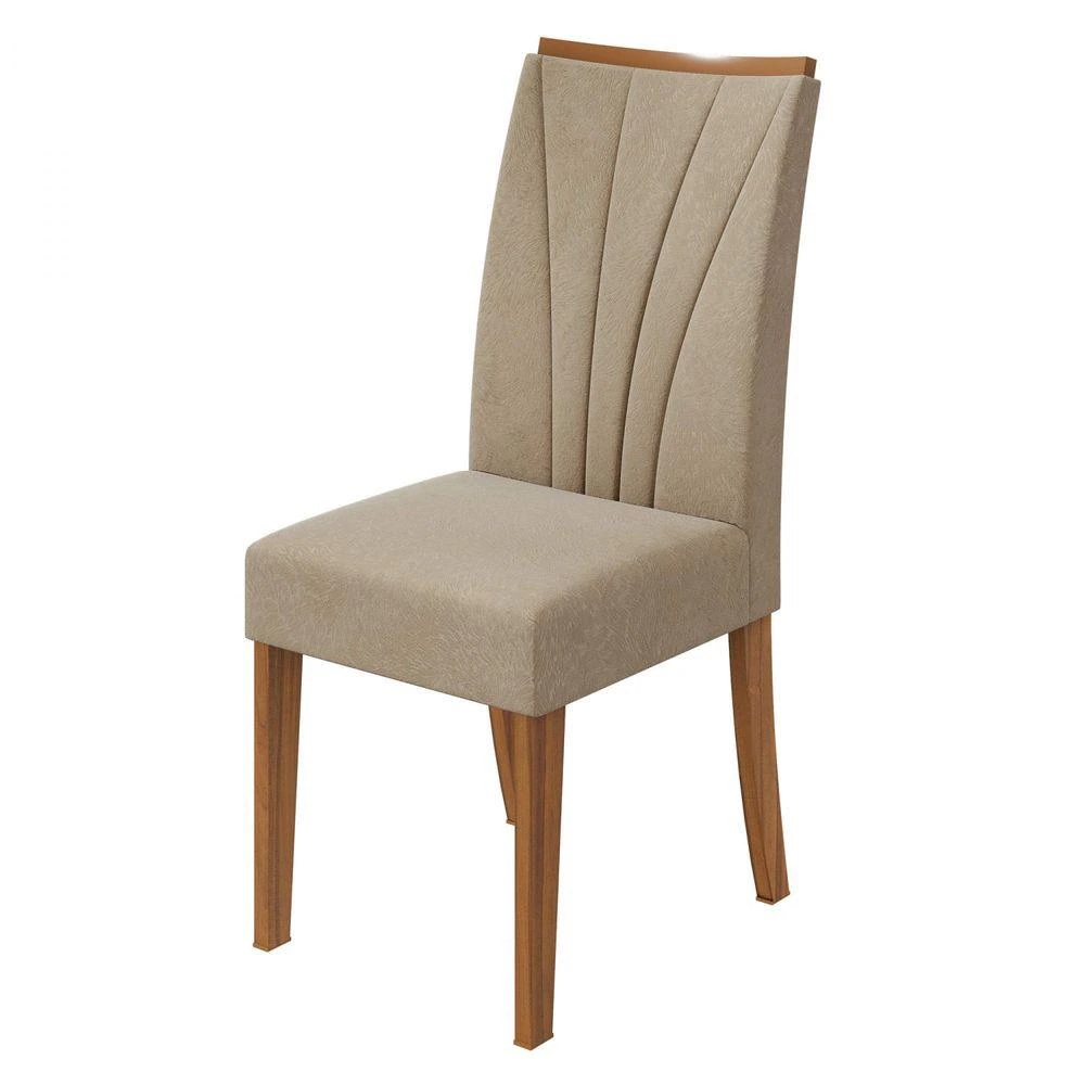 Conjunto 2 Cadeiras Apogeu Rovere Naturale/Velvet Naturale Creme - Lopas