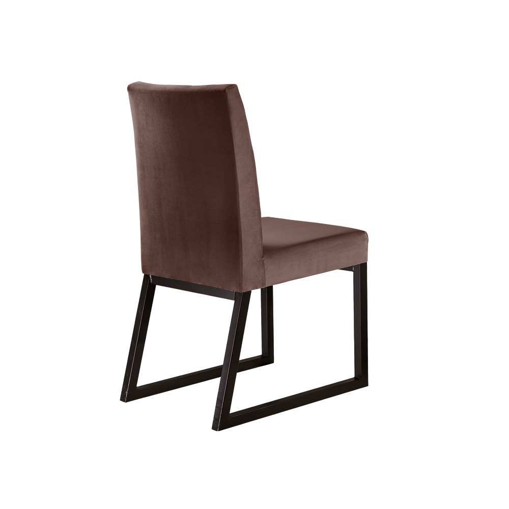 Conjunto 2 Cadeiras Atena Café/Veludo Marrom Caramelo - MAIS DECOR