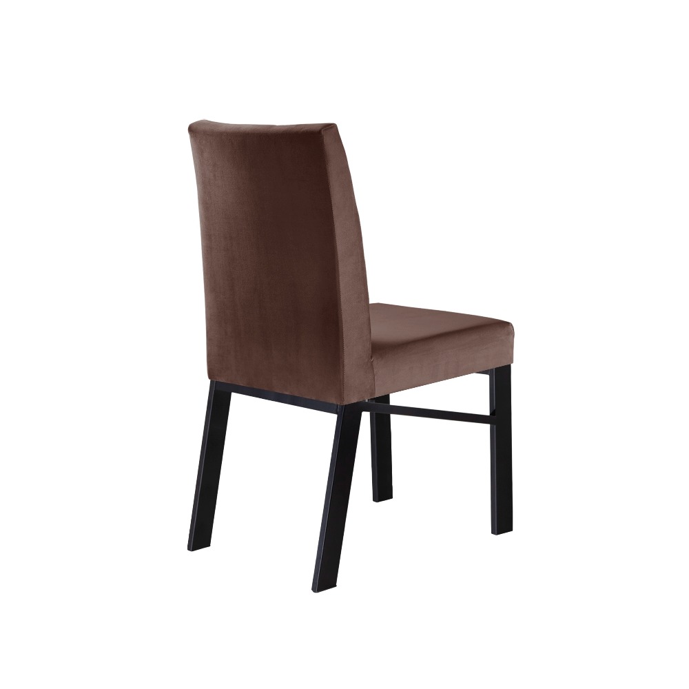 Conjunto 2 Cadeiras Zeus Preto/Veludo Marrom Caramelo - MAIS DECOR