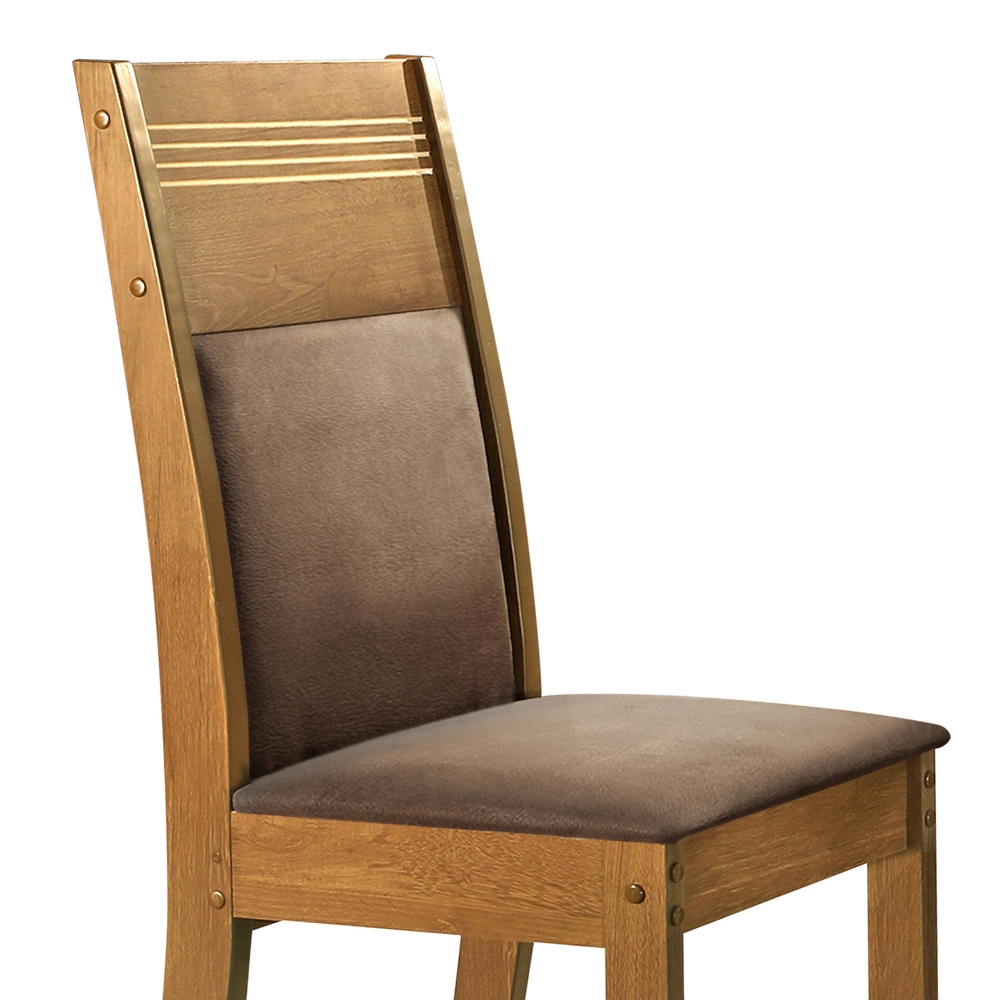 Conjunto com 2 cadeiras Ravena  - Ypê/Suede Animale Marrom - Cel Móveis