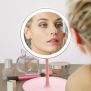 Espelho De Mesa Makeup Maquiagem Com Luz Led Recarregável