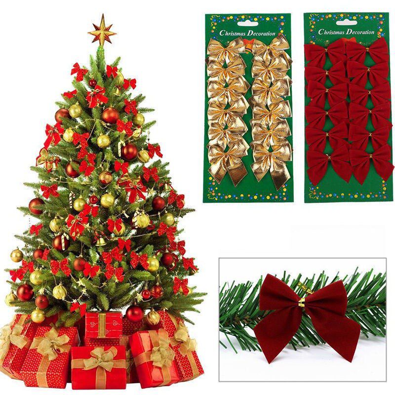 Cartela Com 24 Laços Enfeite Árvore De Natal E Decoração -  