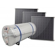 Kit Aquecedor Solar Com Boiler 300 Litros Desnível + 3 Placas 1x1m Vidro Termo Endurecido Cobre Unisol