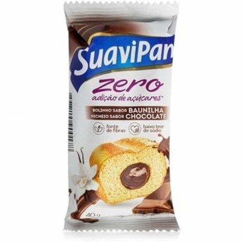 Suavipan - Bolinho de Baunilha Recheio Chocolate Zero Adição de Açúcar 40g