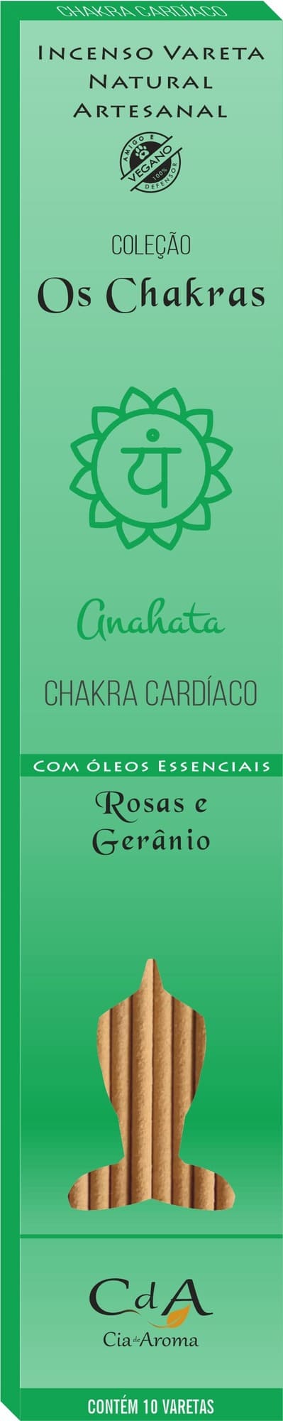 Incenso Vareta(10) Chakra Cardíaco Rosas Gerânio
