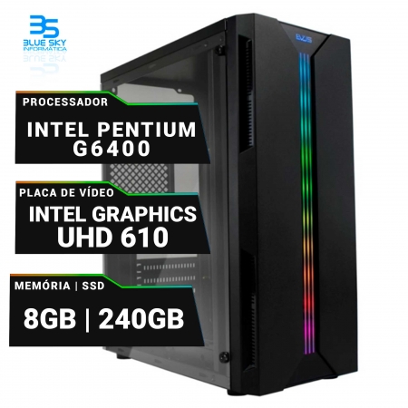 Computador Gamer Intel Pentium G6400, SSD 240GB, 8GB DDR4, 400W