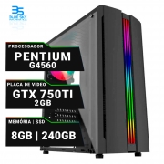 Computador Intel Pentium G4560, 8GB DDR4, SSD 240GB, 500W, GTX 750TI