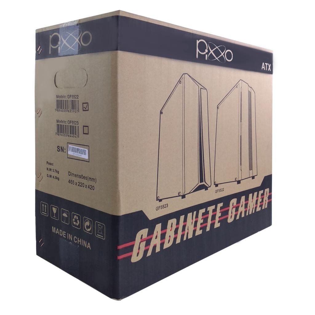 Gabinete Gamer Pixxo GF5522 ATX USB 3.0 RGB Preto
