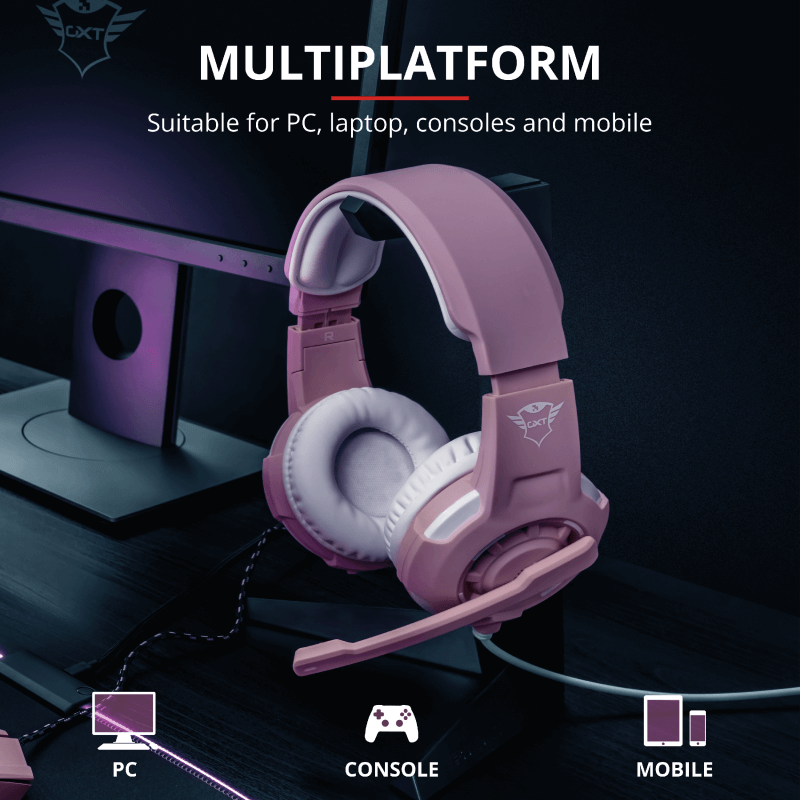 Headset Trust GXT 310P Radius Gaming Pink Pc, PS4, Xbox One, Switch - 23203