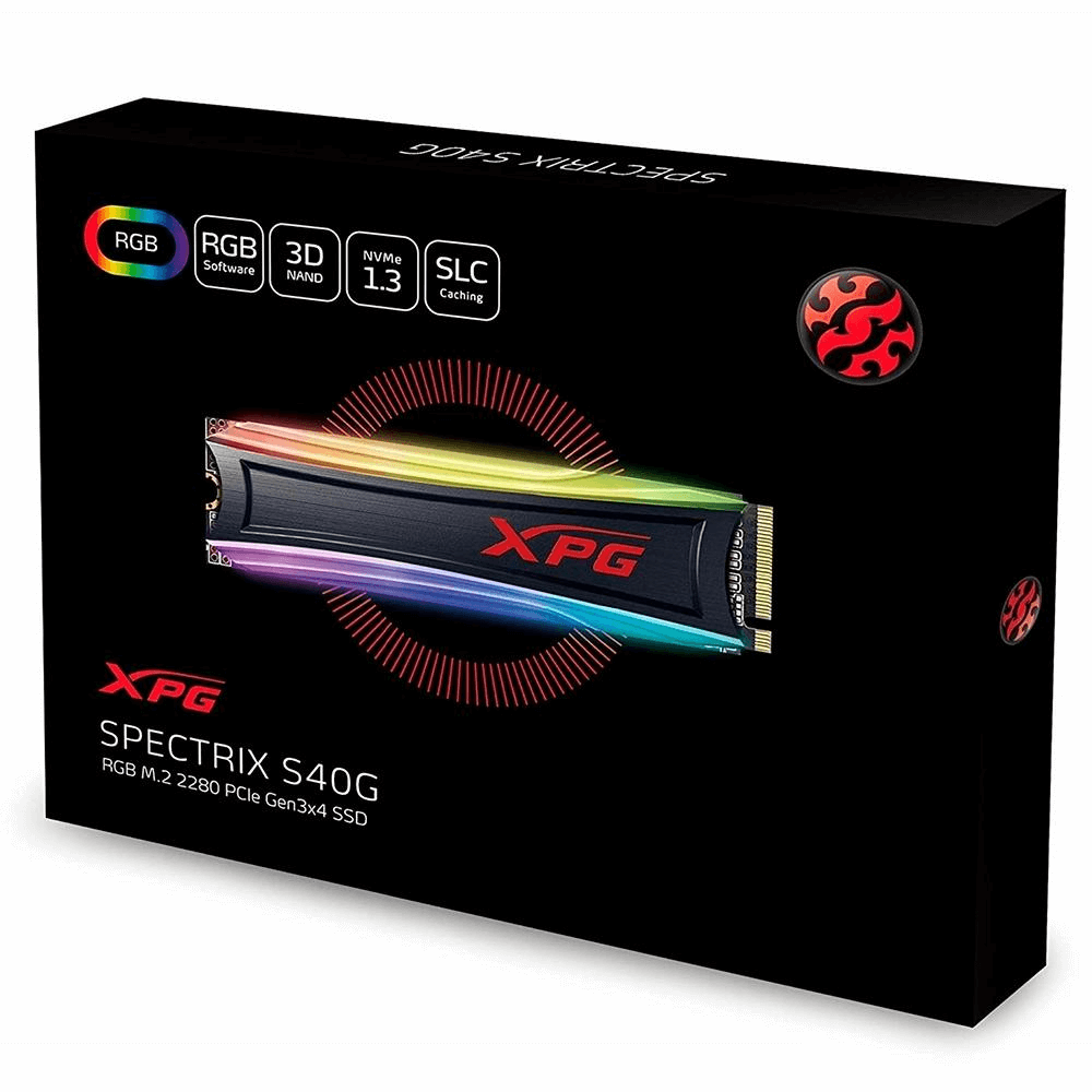 SSD Adata XPG Spectrix S40G 512GB M.2 Leitura 3500MB/s Gravação 2400MB/s - AS40G-512GT-C
