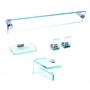 Kit de Banheiro em Vidro Incolor 10mm Lapidado - Aquabox