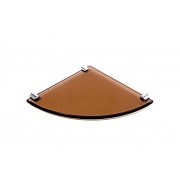 Porta Shampoo de Canto Curvo em Vidro Bronze Lapidado - Aquabox  - 20cmx20cmx8mm