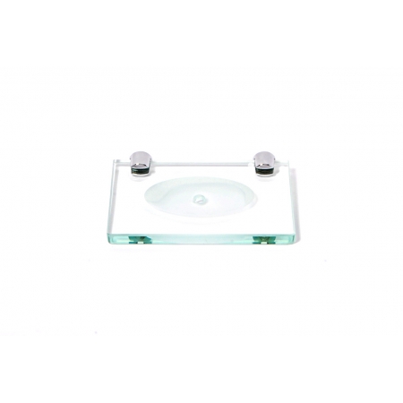Saboneteira Lite em Vidro Incolor Lapidado - Aquabox  - 14cmx9cmx8mm.