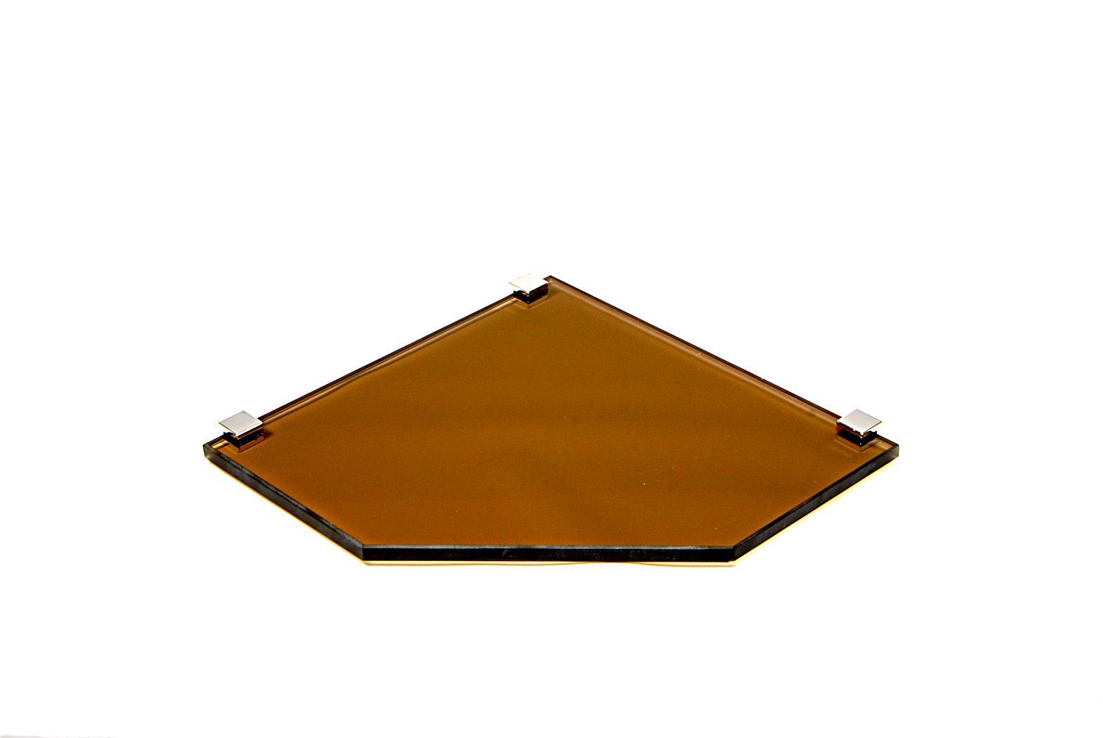 Porta Shampoo de Canto Reto em Vidro Bronze Lapidado - Aquabox  - 25cmx25cmx10mm