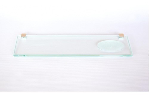 Porta Shampoo Reto com Rebaixo Saboneteira Vidro Incolor Lapidado - Aquabox  - 40cmx9cmx10mm
