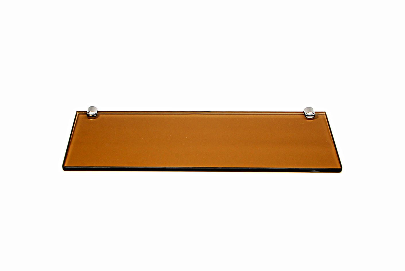 Porta Shampoo Reto em Vidro Bronze Lapidado - Aquabox  - 40cmx14cmx8mm