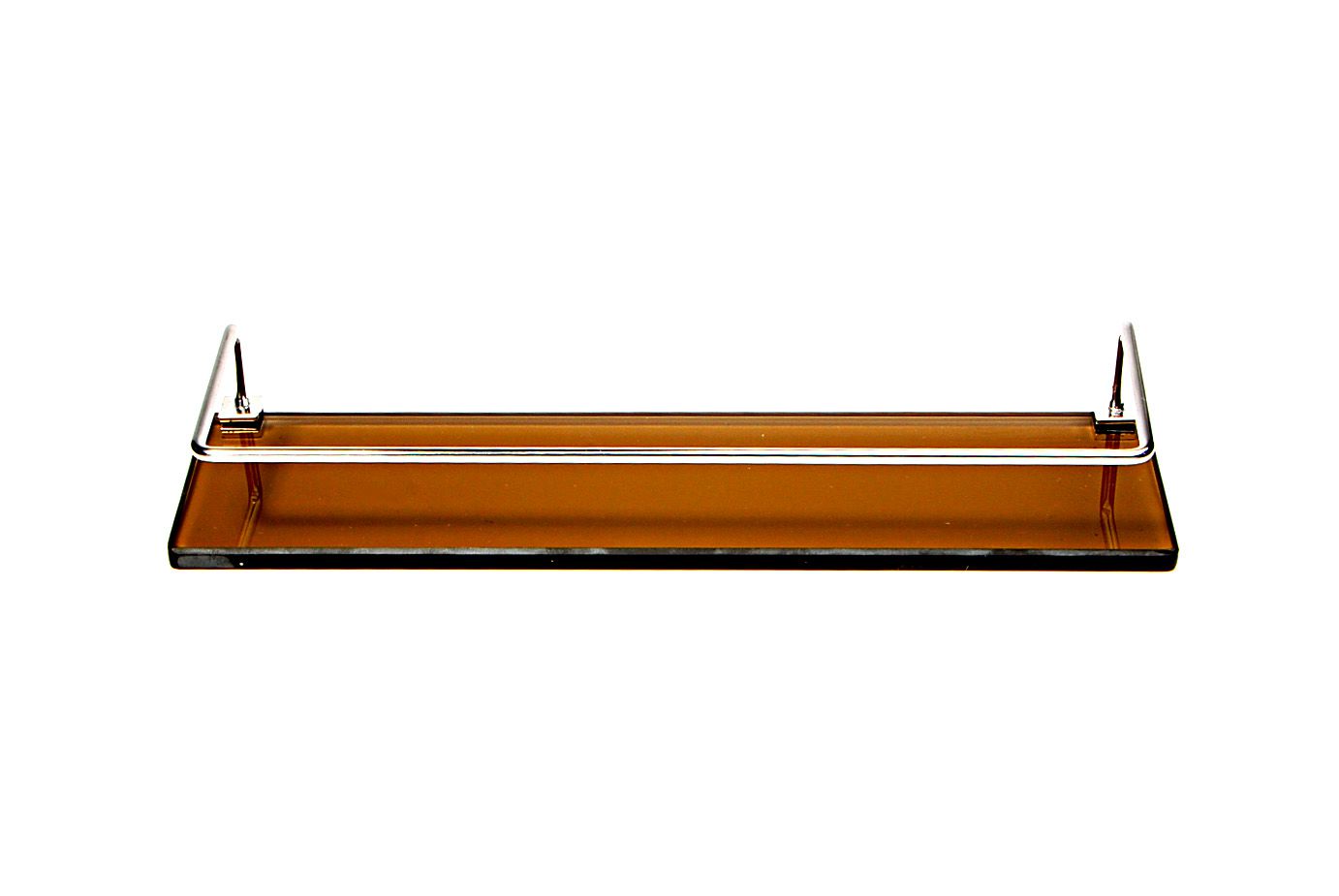 Porta Shampoo Reto em Vidro Bronze Lapidado - Aquabox  - 40cmx9cmx10mm