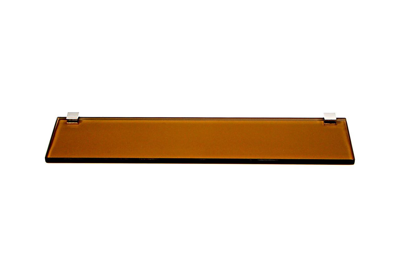 Porta Shampoo Reto em Vidro Bronze Lapidado - Aquabox  - 40cmx9cmx8mm