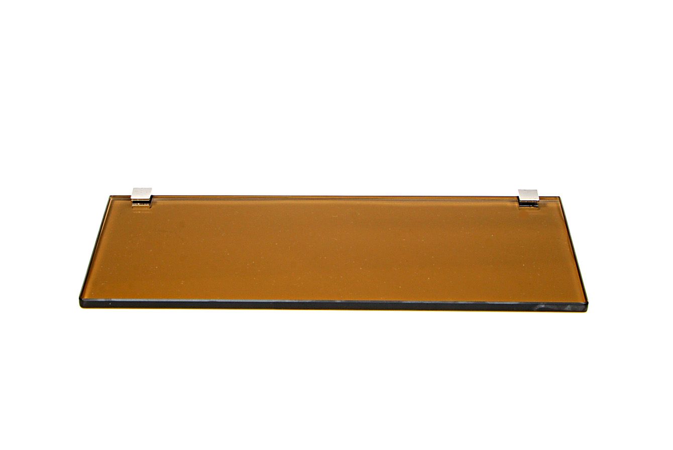 Porta Shampoo Reto em Vidro Bronze Lapidado - Aquabox  - 40cmx14cmx10mm